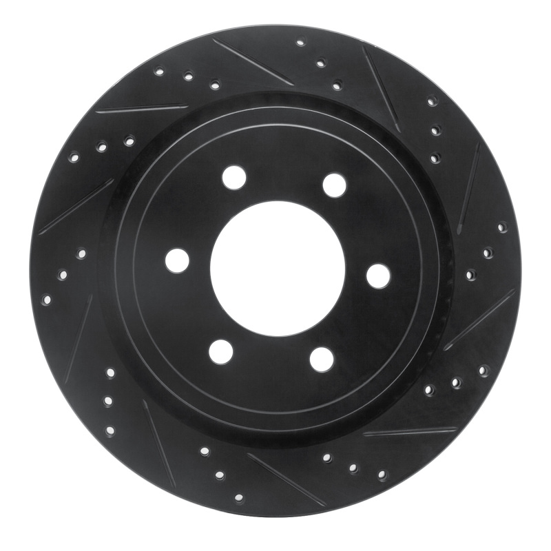 Ford F-150 Brake Rotor (1) - Rear Right - R1 Concepts - Drilled & Slotted - Black - `15-`17
